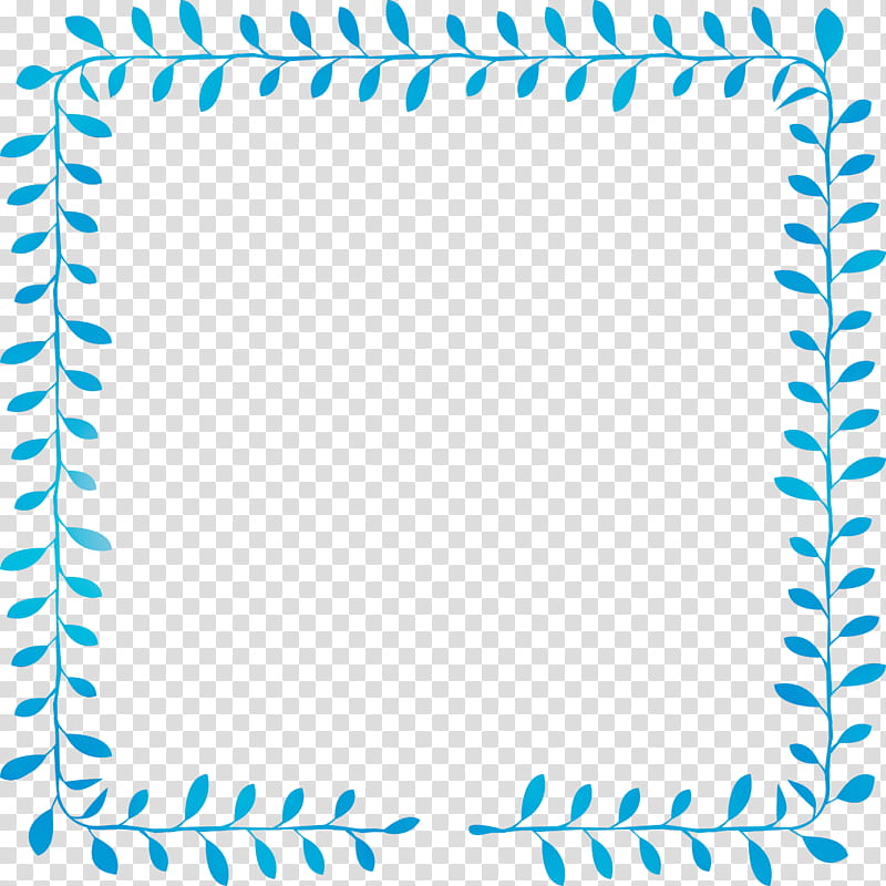 blue text line teal rectangle, Frame, Watercolor, Paint, Wet Ink, Square transparent background PNG clipart