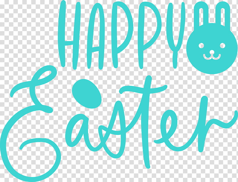 text font aqua turquoise teal, Easter Day, Easter Sunday, Happy Easter, Watercolor, Paint, Wet Ink, Azure transparent background PNG clipart