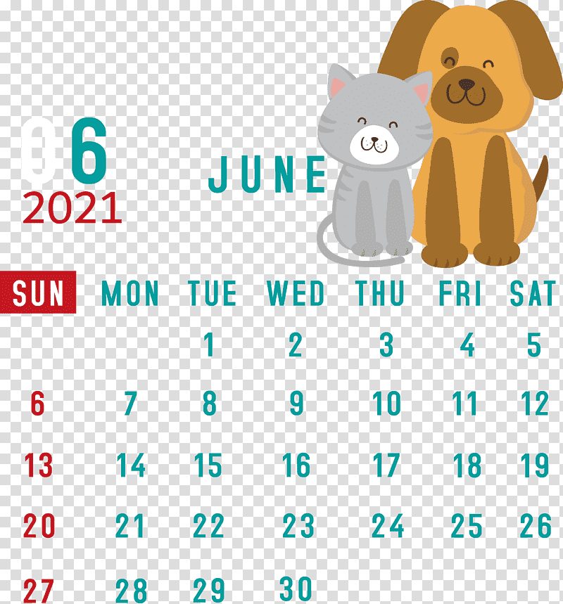 June 2021 Calendar 2021 Calendar June 2021 Printable Calendar, Logo, Emoticon, Cartoon, Dog, Text, Line transparent background PNG clipart