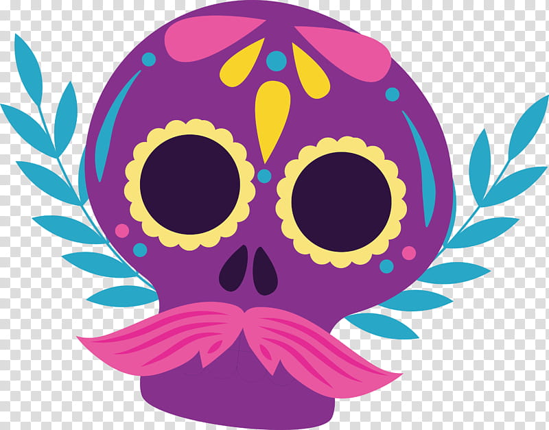 Day of the Dead Día de Muertos Mexico, Dia De Muertos, Purple transparent background PNG clipart