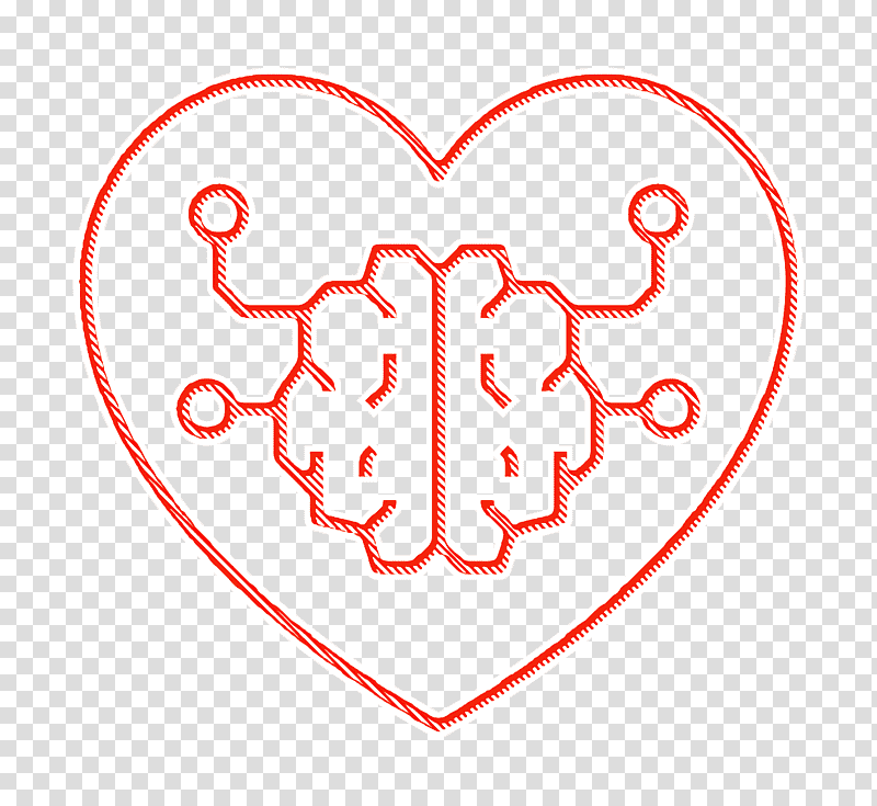 Brain concept icon Brain icon Heart icon, Line Art, Human Body, Red, Feng Shui, Mathematics, Geometry transparent background PNG clipart