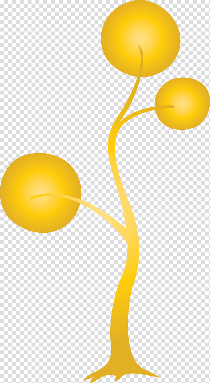 yellow balloon smile, Abstract Tree, Cartoon Tree, Tree transparent background PNG clipart