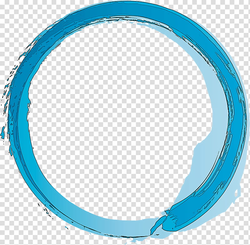 turquoise circle, BRUSH FRAME, Watercolor Frame transparent background PNG clipart