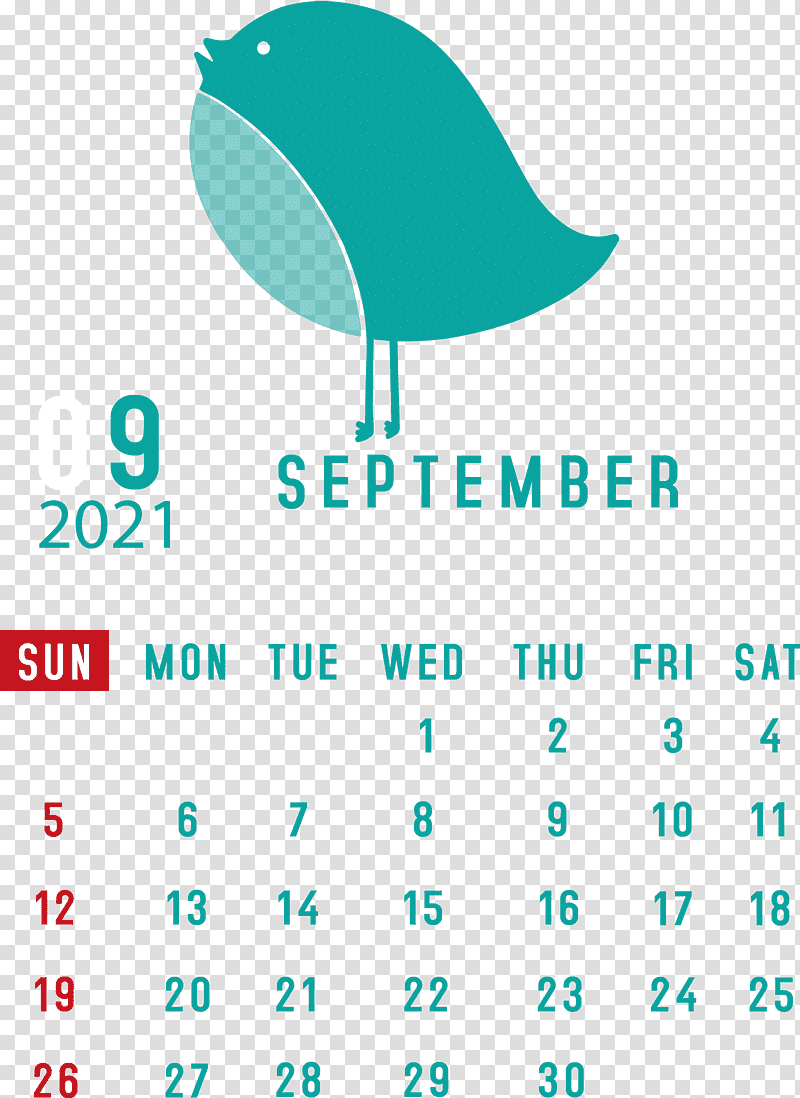 September 2021 Printable Calendar September 2021 Calendar, Htc Hero, Logo, Text, Aqua M, Line transparent background PNG clipart