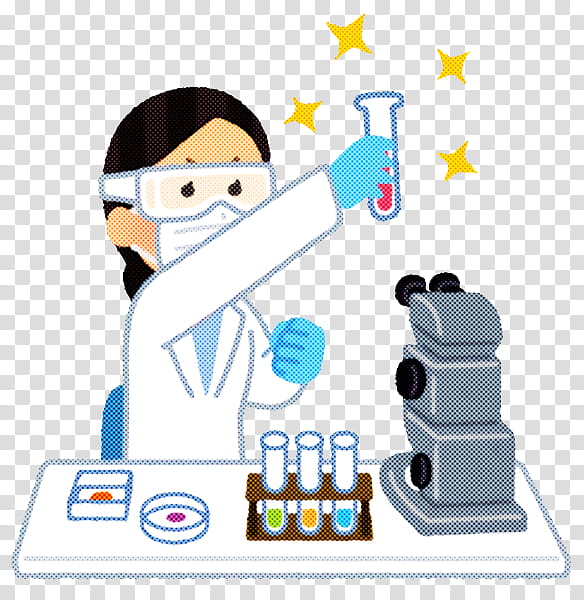 Cartoon optical instrument chemist scientist laboratory equipment