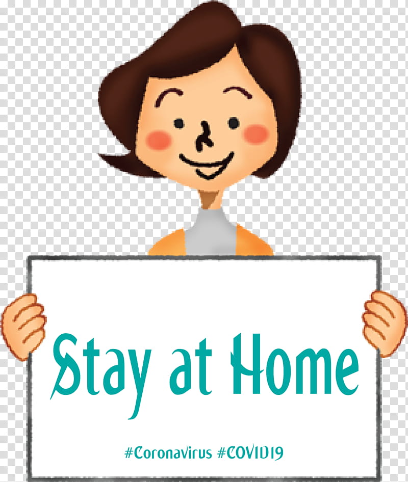 Stay at home Coronavirus COVID19, Cartoon, Smile, Pleased, Happy, Logo transparent background PNG clipart