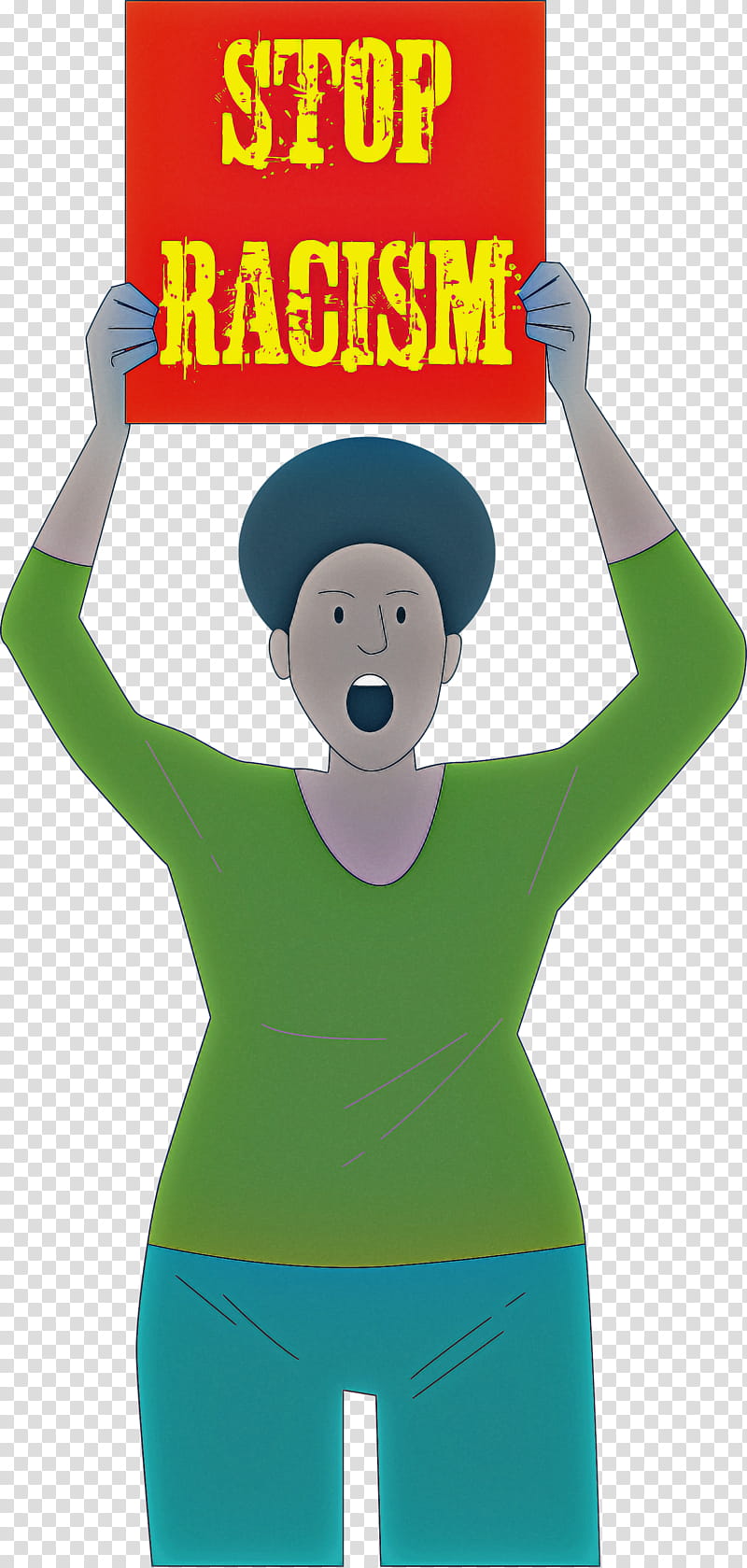 STOP RACISM, Joint, Cartoon, Headgear, Green, Meter, Behavior, Human transparent background PNG clipart