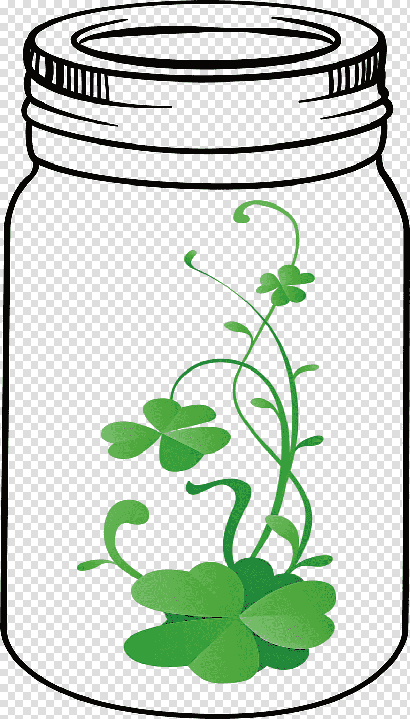 St Patricks Day Mason Jar, Plant Stem, Leaf, Food Storage Containers, Flower, Green, Tree transparent background PNG clipart