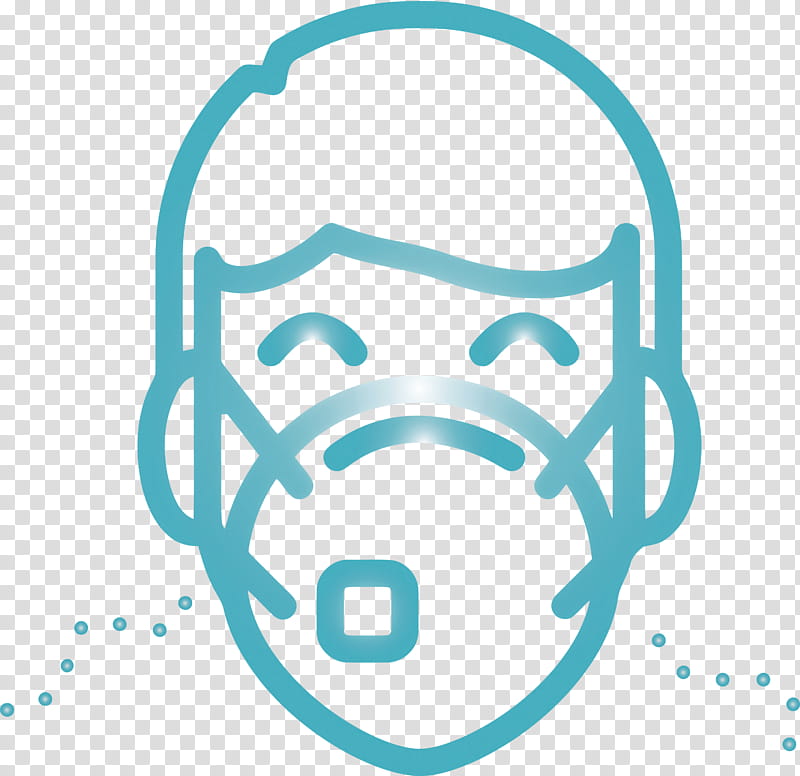 man with medical mask Corona Virus Disease, Turquoise, Line Art, Circle transparent background PNG clipart