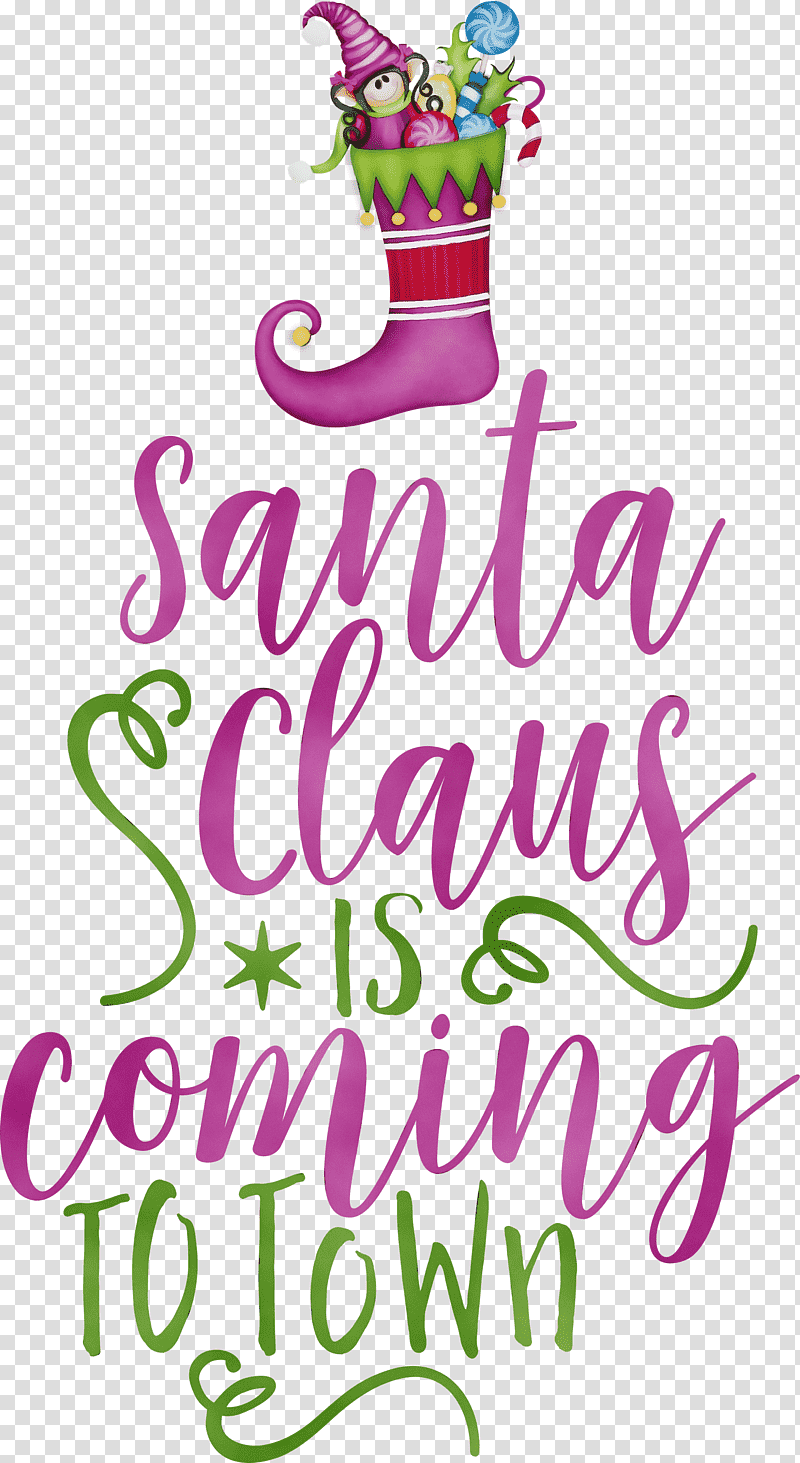 meter flower party, Santa Claus Is Coming To Town, Watercolor, Paint, Wet Ink transparent background PNG clipart