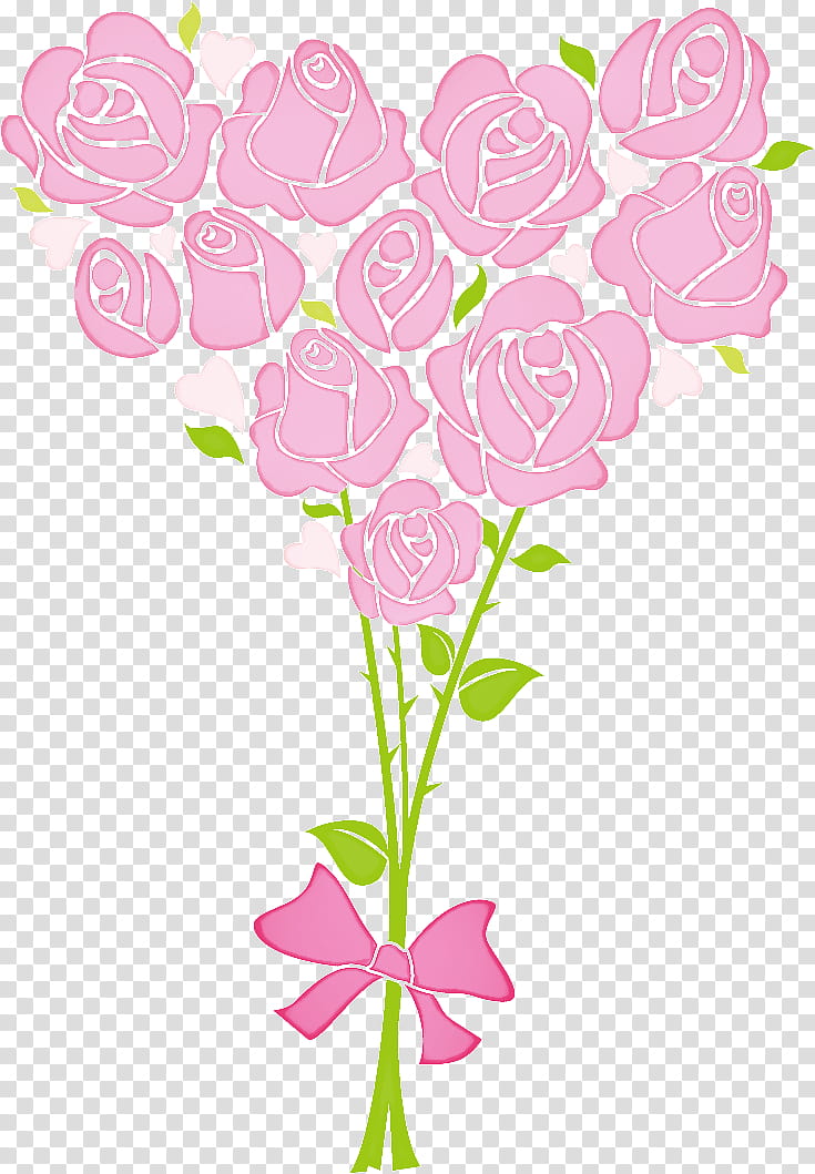 Garden roses, Bunch Flower Cartoon, Pink, Cut Flowers, Plant, Pedicel, Plant Stem, Petal transparent background PNG clipart