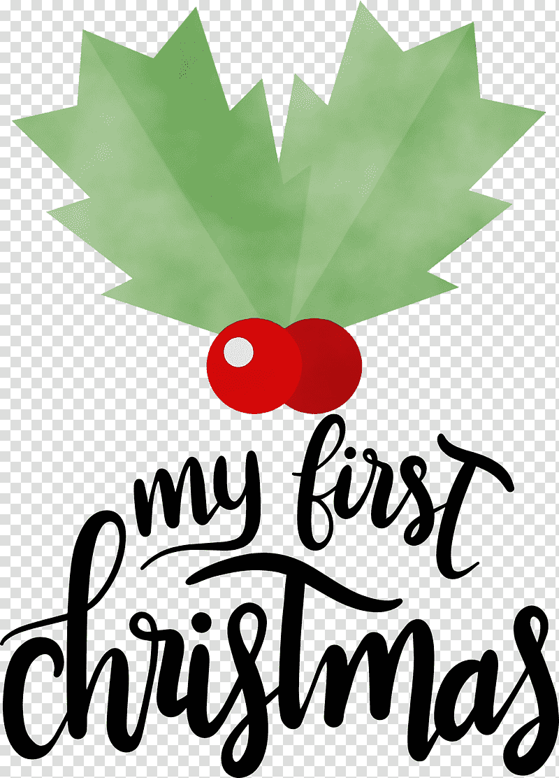 editing logo pixlr, My First Christmas, Watercolor, Paint, Wet Ink transparent background PNG clipart