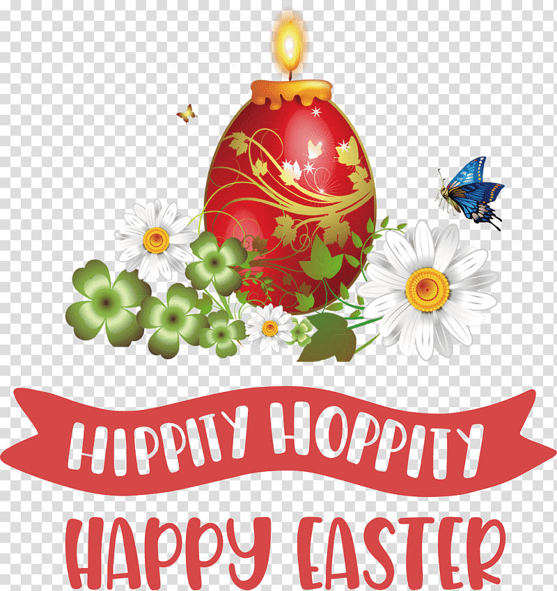 Hippity Hoppity Happy Easter, Christmas Day, Christmas Ornament, Holiday, Easter Bunny, Easter Egg Tree, Holiday Ornament transparent background PNG clipart