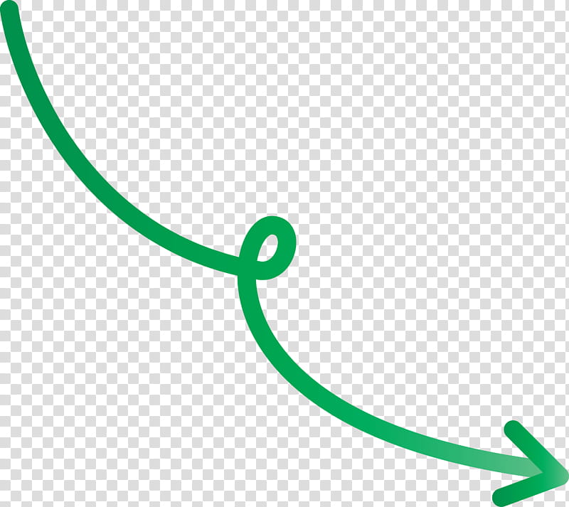 Curved Arrow, Green, Line transparent background PNG clipart