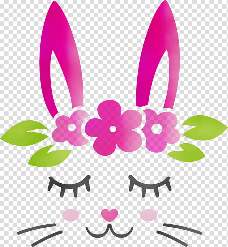 Easter bunny, Easter Day, Cute Rabbit, Watercolor, Paint, Wet Ink, Pink, Whiskers transparent background PNG clipart