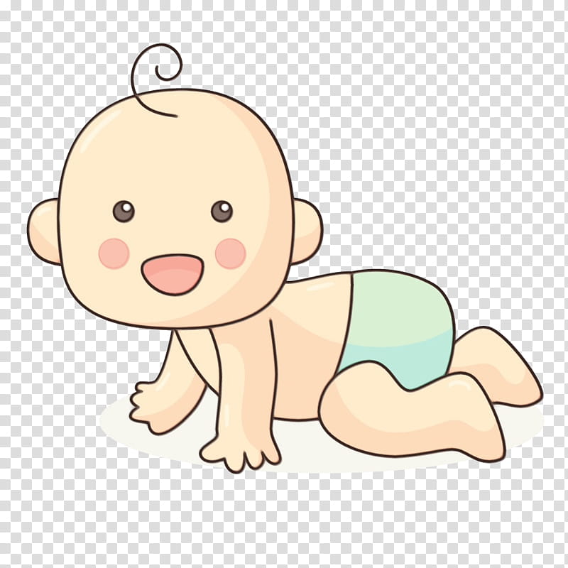 cartoon baby crawling crawling child animation, Watercolor, Paint, Wet Ink, Cartoon, Finger transparent background PNG clipart