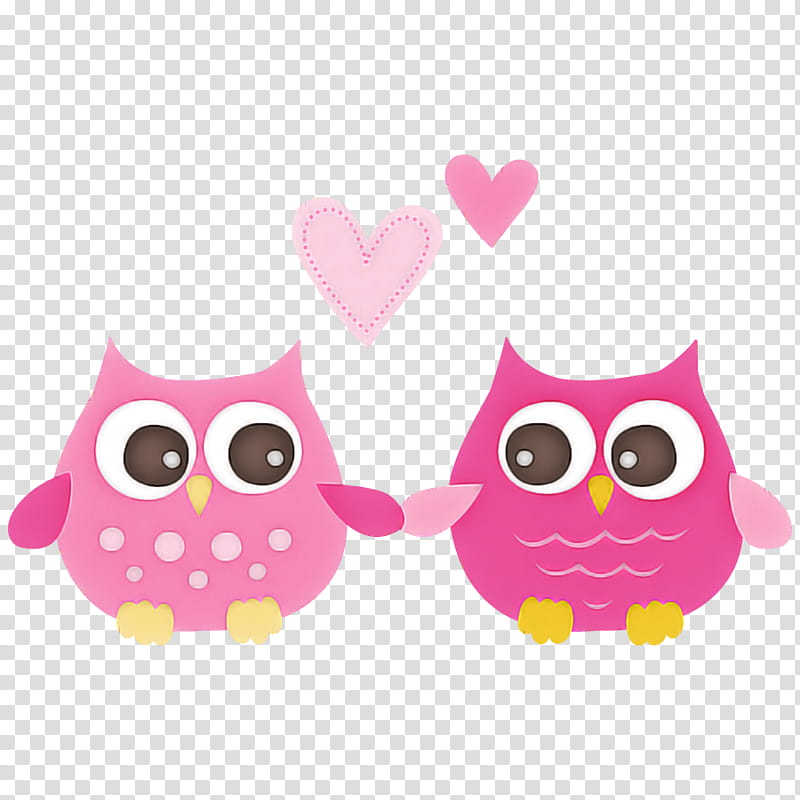 owl pink bird of prey cartoon bird, Branch transparent background PNG clipart