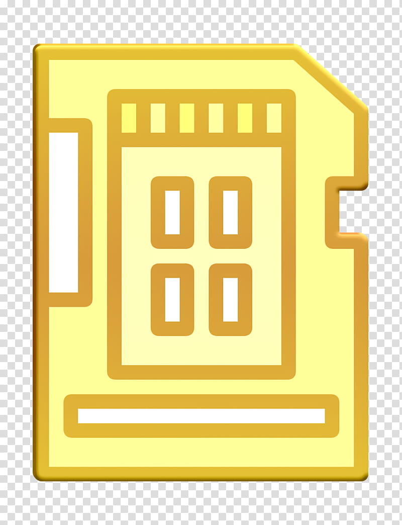 Sd card icon graphy icon Music and multimedia icon, Icon, Yellow, Text, Square, Rectangle transparent background PNG clipart