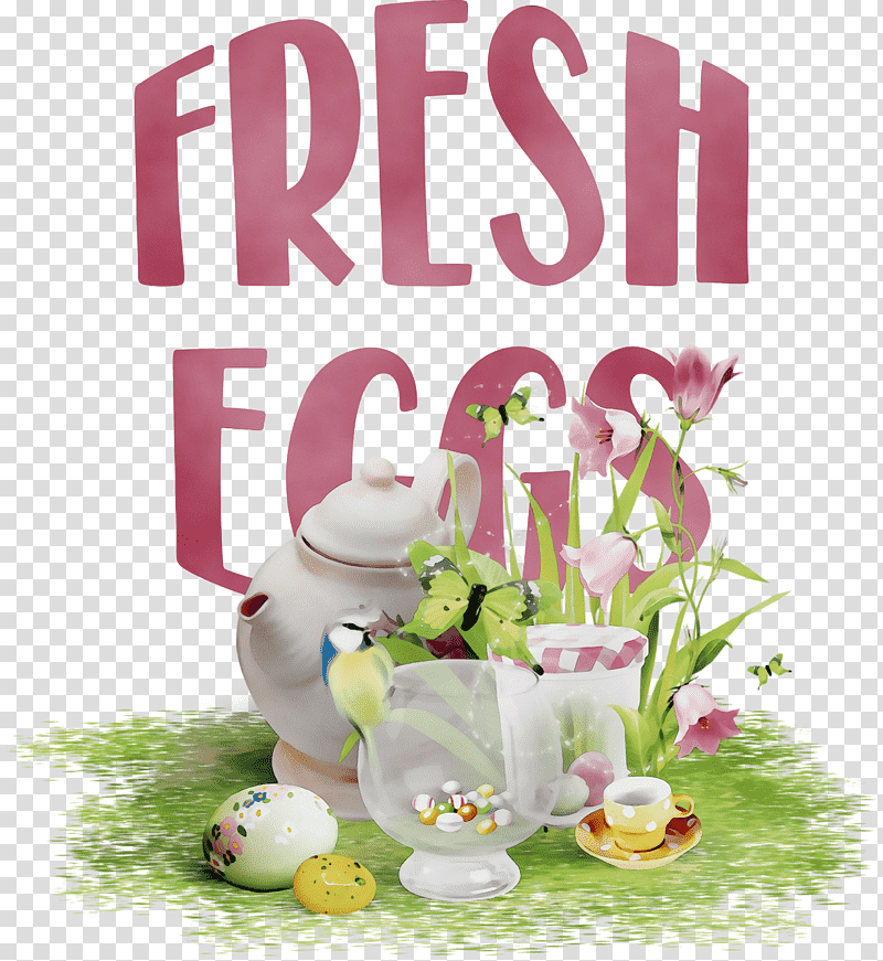 Easter Bunny, Fresh Eggs, Watercolor, Paint, Wet Ink, Floral Design, Easter Egg transparent background PNG clipart