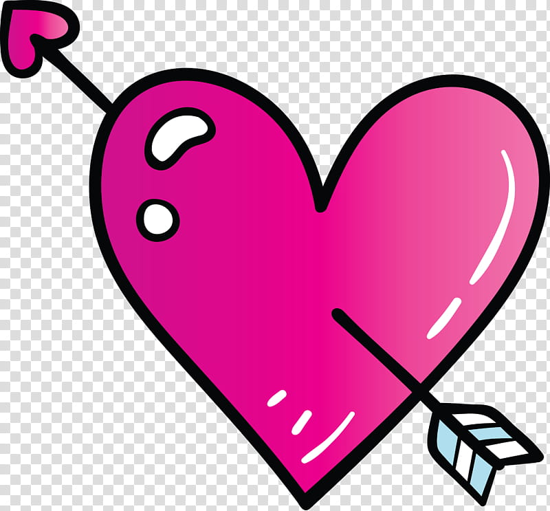 valentines day love heart, Arrow, Pink, Magenta transparent background PNG clipart