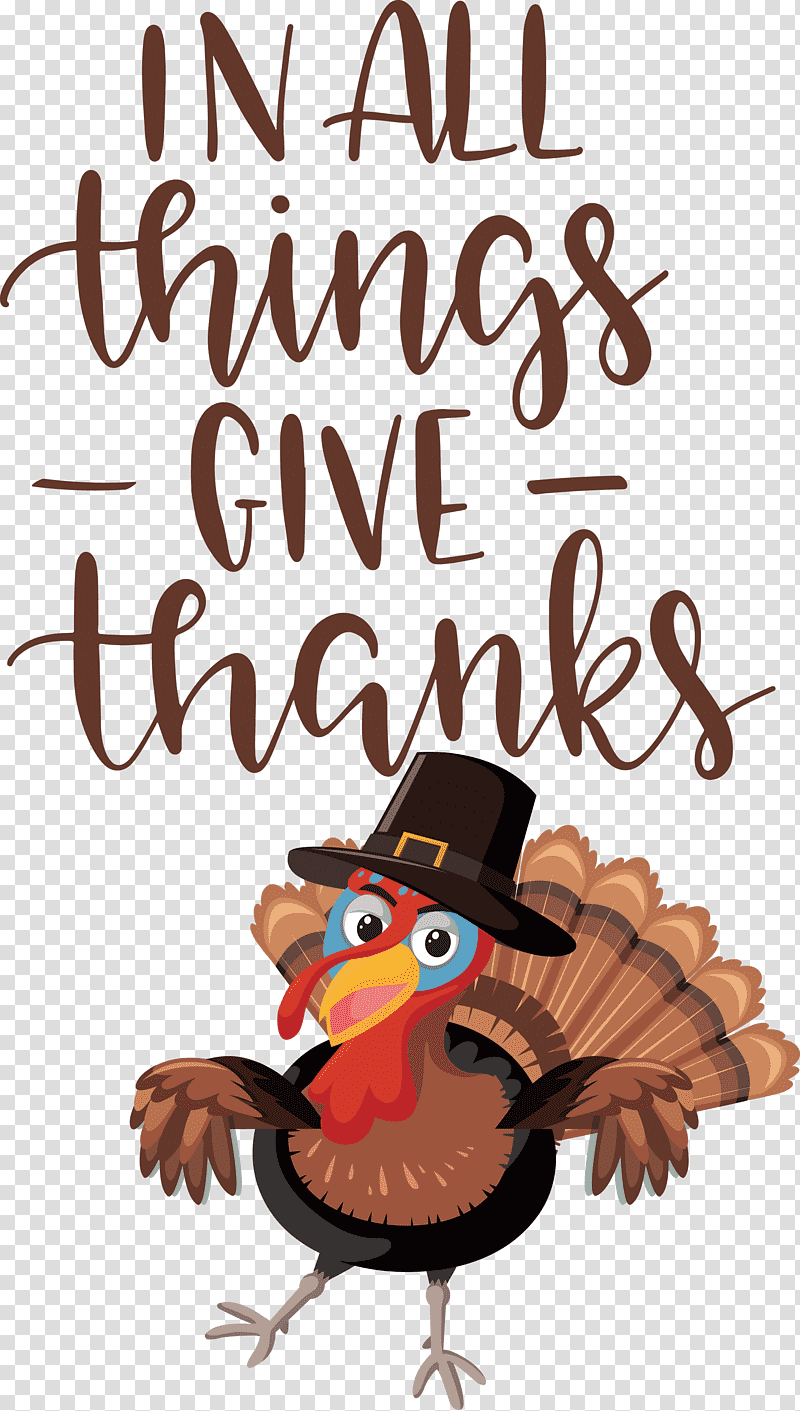 Give Thanks Thanksgiving Autumn, Landfowl, Chicken, Cartoon, Meter, Beak, Biology transparent background PNG clipart