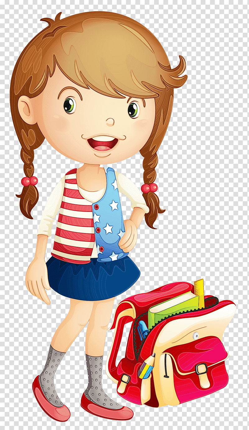 cartoon cdr doll, Watercolor, Paint, Wet Ink, Cartoon, , Highdefinition Video transparent background PNG clipart