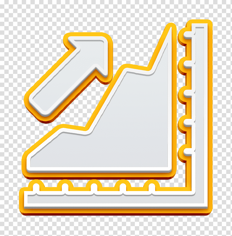 Real Estate icon business icon Progress icon, Progress Growth With Rising Arrow Icon, Logo, Yellow, Signage, Meter, Line transparent background PNG clipart