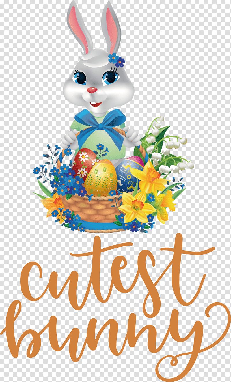 Cutest Bunny Happy Easter Easter Day, Easter Egg, Easter Basket, Easter Bunny, Frame transparent background PNG clipart