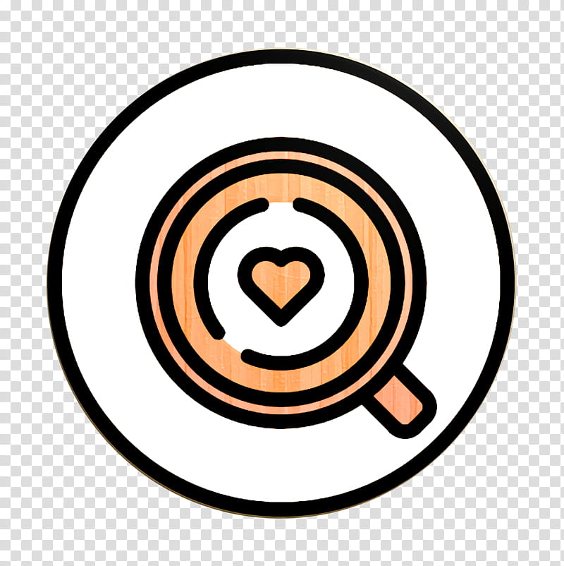 Cafe icon Coffee icon, Orange, Line, Symbol, Circle, Sticker, Logo transparent background PNG clipart