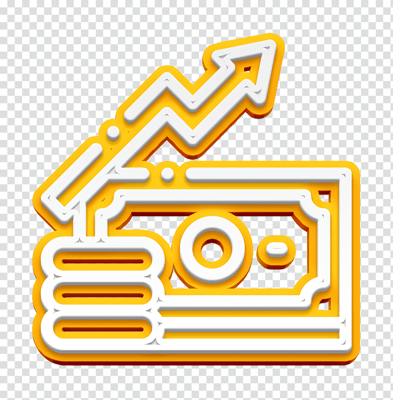 Job Promotion icon Graph icon Salary icon, Yellow, Meter, Line, Symbol, Material, Geometry transparent background PNG clipart
