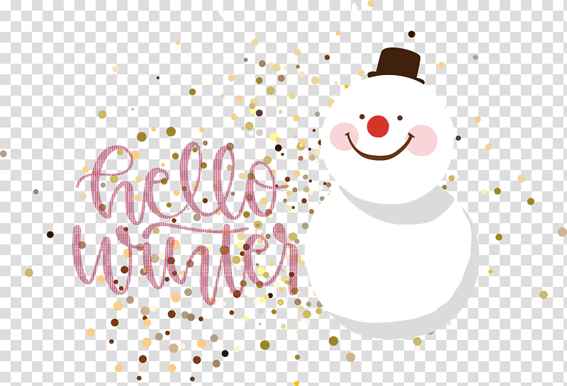 Hello Winter Welcome Winter Winter, Winter
, Christmas Day, Cartoon, Character, Christmas Ornament M, Snowman transparent background PNG clipart