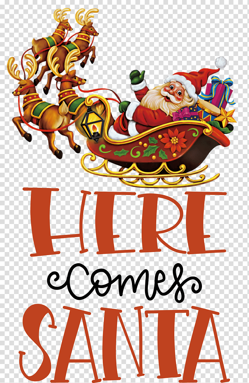 Here Comes Santa Santa Christmas, Christmas , Christmas Day, Rudolph, Santa Claus, Drawing, Christmas Carol transparent background PNG clipart