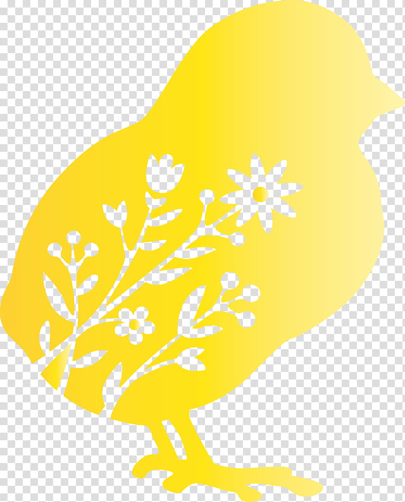 yellow, Floral Chick, Easter Day, Watercolor, Paint, Wet Ink transparent background PNG clipart