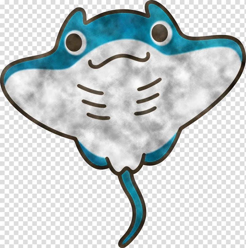 cartoon fish turquoise electric ray rays and skates, Manta Ray, Cartoon, Stingray transparent background PNG clipart