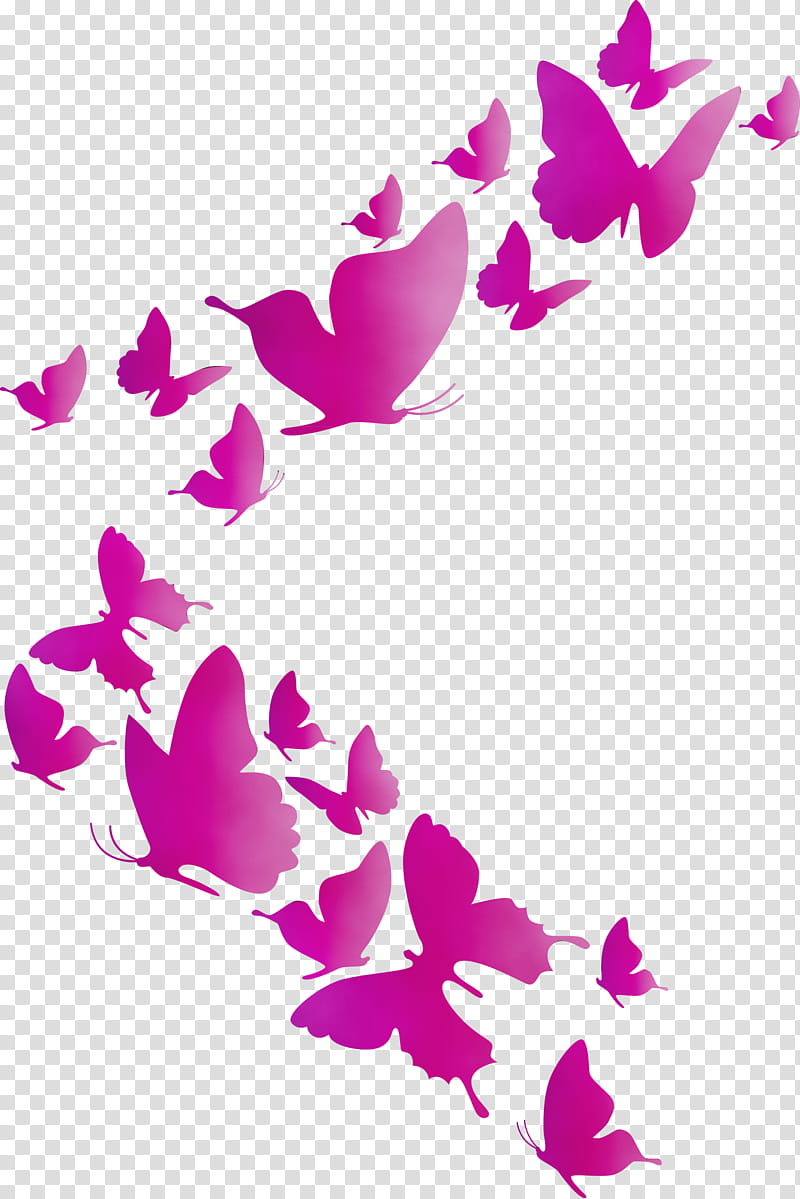 Floral design, Butterfly Background, Flying Butterfly, Watercolor, Paint, Wet Ink, Pink M transparent background PNG clipart