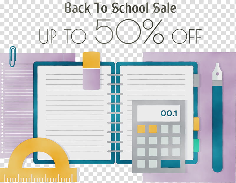 flat design painting paper, Back To School Sales, Back To School Discount, Watercolor, Wet Ink transparent background PNG clipart