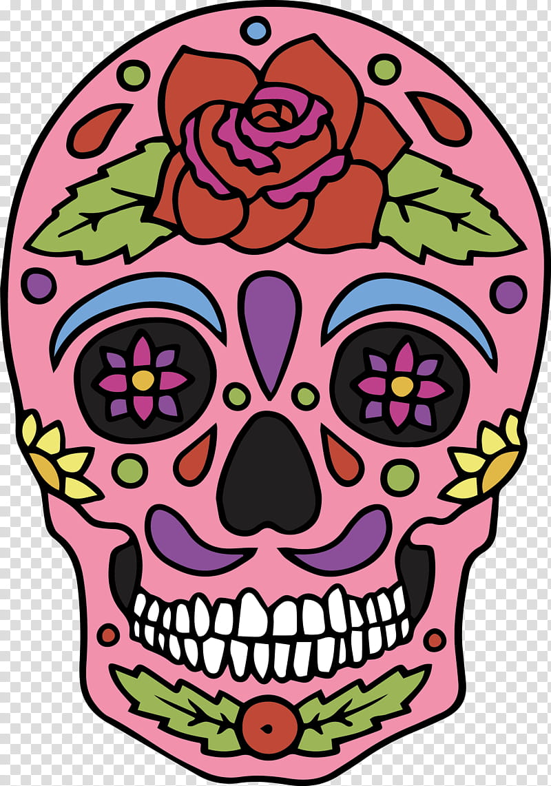 skull mexico Cinco de Mayo, Visual Arts, Flower, Headgear, Pink M, Meter transparent background PNG clipart