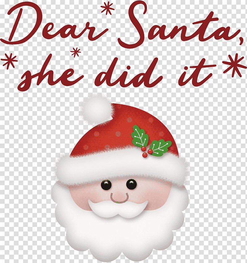 Dear Santa Santa Christmas, Christmas , Christmas Day, Holiday Ornament, Christmas Ornament, Christmas Ornament M, Meter transparent background PNG clipart