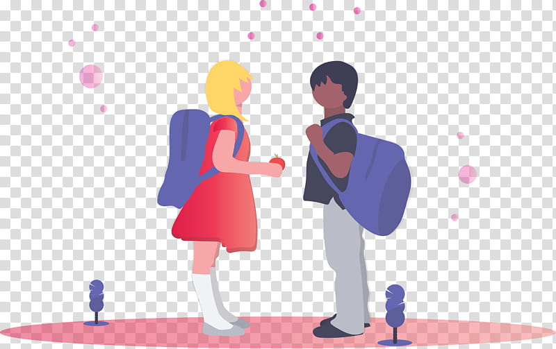 back to school student boy, Girl, Cartoon, Interaction, Conversation, Gesture, Fun, Animation transparent background PNG clipart