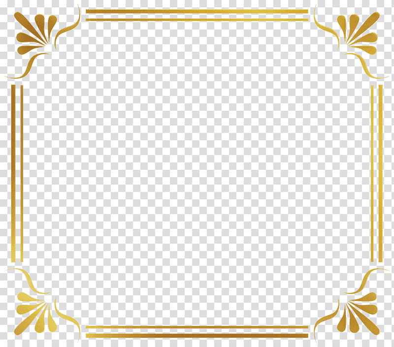 drawing line art abstract art gold border frame transparent background PNG clipart