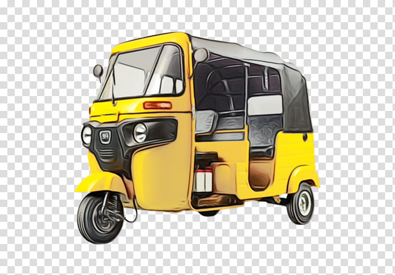 Auto rickshaw, Watercolor, Paint, Wet Ink, Car, Bajaj Auto, Bicycle, Threewheeler transparent background PNG clipart