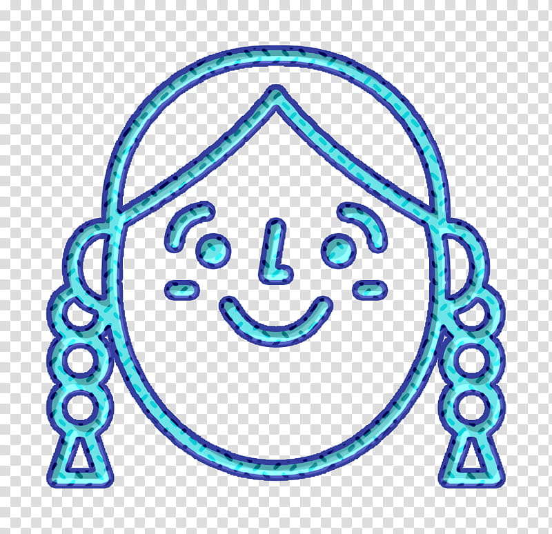 Emoji icon Girl icon Happy People Outline icon, Smiley, Meter, Area, Mathematics, Geometry transparent background PNG clipart