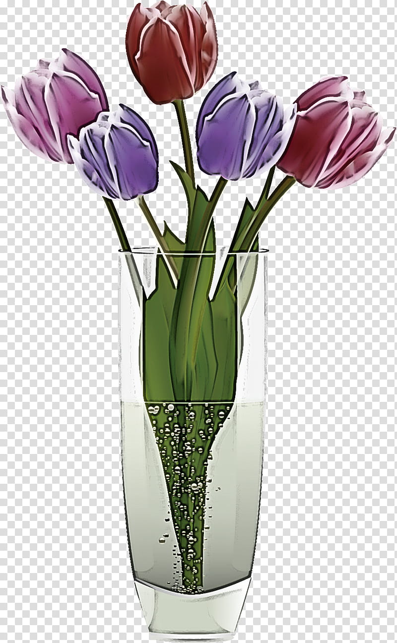 flower floral vase, Potted, Tulip, Cut Flowers, Purple, Plant, Petal, Lily Family transparent background PNG clipart