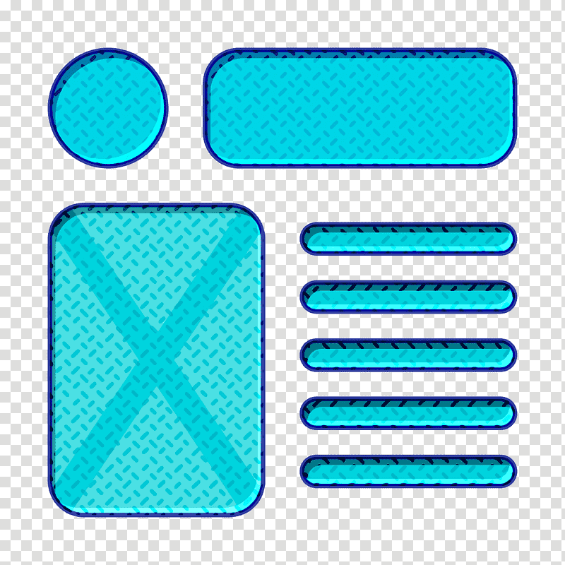 Ui icon Wireframe icon, User Interface, Turquoise, Bluegreen, Web Design, Computer, Line transparent background PNG clipart