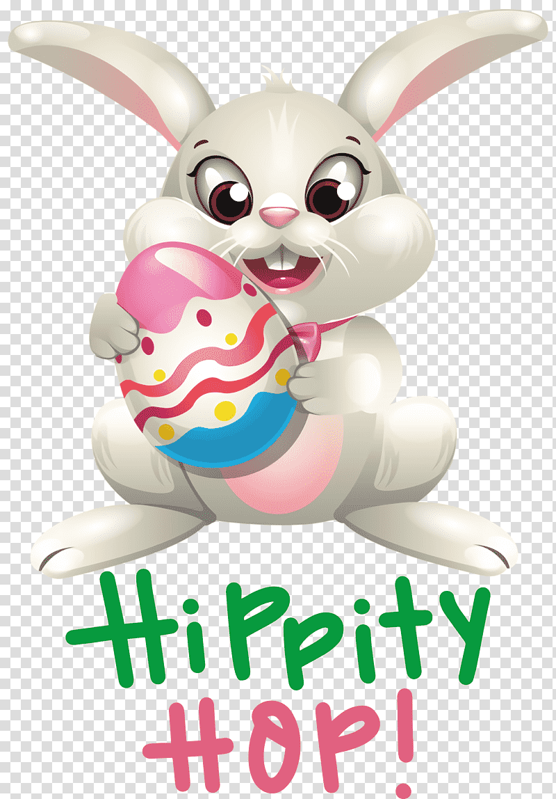 Happy Easter Hippity Hop, Easter Bunny, Cartoon, Science, Biology transparent background PNG clipart
