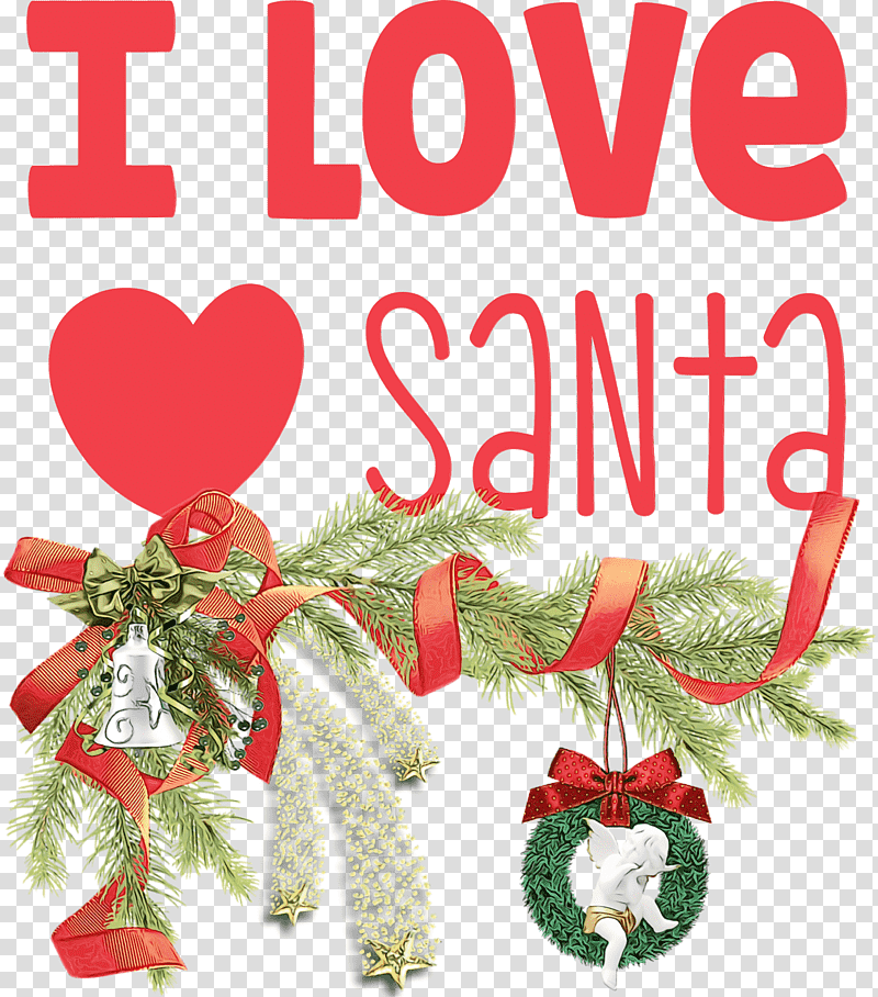 Christmas Day, I Love Santa, Christmas , Watercolor, Paint, Wet Ink, Highdefinition Video transparent background PNG clipart