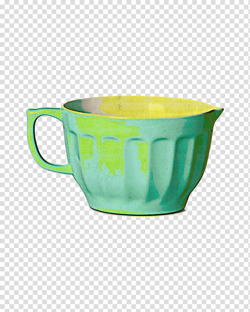 Coffee cup, Mug, Mixing Bowl, Green, Dinnerware Set, Tableware, Glass transparent background PNG clipart