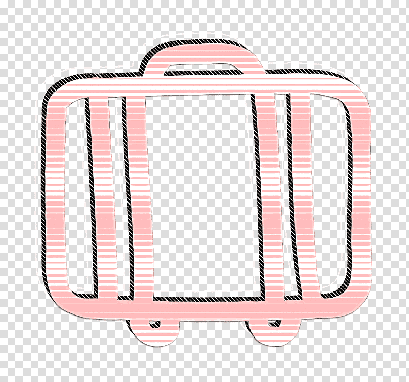 Hand Drawn icon Baggage suitcase hand drawn outline from side view icon travel icon, Angle, Mathematics, Geometry transparent background PNG clipart
