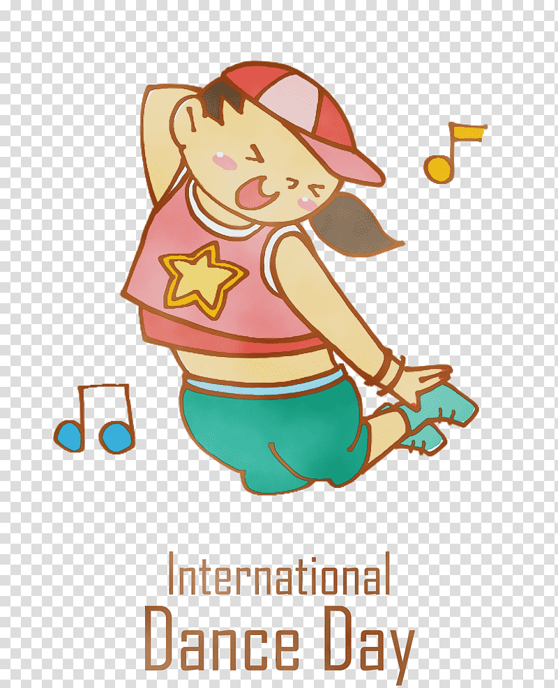 cartoon character meter joint line, International Dance Day, Watercolor, Paint, Wet Ink, Cartoon, Happiness transparent background PNG clipart