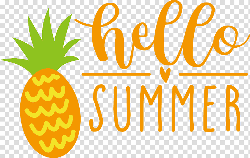 Hello Summer, Natural Food, Logo, Vegetable, Superfood, Pineapple, Fruit transparent background PNG clipart